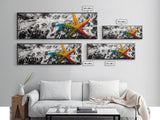 Starfish Abstract Painting, Coastal Beach Wall Art, Vibrant Ocean Decor, Tropical Statement Art, Modern Seascape Print, Framed Canvas Print