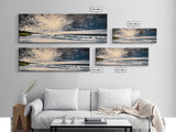 Moody Coastal Art, Stormy Ocean Painting, Dramatic Seascape Wall Decor, Nautical Home Artwork, Tranquil Beach Scene, Framed Canvas Print