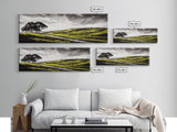 Rolling Hills, Nature Wall Art, Country Landscape Painting, Warm Autumn Tones, Rustic Home Decor, Framed Canvas Print, Living Room