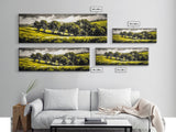 Forest Trees, Nature Landscape Art, Scenic Wall Decor, Earthy Tones Painting, Rustic Home Accent, Framed Canvas Print, Living Room