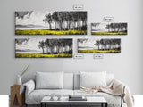 Lakeside Trees, Tranquil Landscape Art, Serene Nature Print, Black White Wall Decor, Peaceful Home Aesthetic, Framed Canvas Print