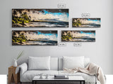 Surfer, Tropical Beach, Ocean, Sunset, Framed Canvas Print, Large Wall Art, Coastal Decor, Beach House, Modern Art, Living Room Wall Art