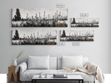 Wildflower Field, Rustic Landscape Art, Nature Print, Framed Canvas Print, Boho Wall Art, Living Room Decor, Autumn Art