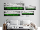 Green Ocean, Coastal Storm, Vibrant Seascape, Framed Canvas Print, Beach Art, Abstract Ocean Painting, Minimalist Wall Decor, Living Room Art