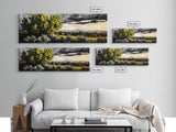 Desert Sunset, Cactus Landscape, Southwest Art, Nature Wall Decor, Framed Canvas Print, Earthy Home Decor, Rustic Western Art, Moody Wall Decor