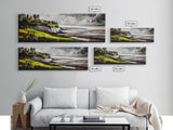 Coastal Cliffs, Stormy Sky, Ocean Waves, Canvas Print, Seascape Wall Art, Nautical Painting, Bedroom Decor, Coastal Home Accent