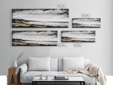 lack White Coast, Stormy Ocean, Dramatic Sky, Framed Canvas Print, Minimalist Seascape, Monochrome Wall Art, Office Decor, Bedroom Accent