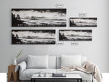 Black White Seascape, Ocean Storm, Dramatic Sky, Framed Canvas Print, Minimalist Art, Coastal Wall Decor, Office Accent, Nautical Home Art