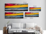 Sunset Seascape, Vibrant Horizon, Canvas Print, Ocean Wall Art, Coastal Home Decor, Modern Sunset Painting, Living Room Artwork