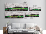 Bold Green Landscape, Abstract Horizon Art, Contemporary Nature Painting, Earthy Wall Decor, Office Wall Art, Framed Canvas Print