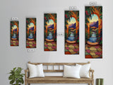 Tropical Archway, Retreat Painting, Framed Canvas Print, vibrant Mediterranean garden, doorway wall art, boho home décor, living room