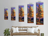 Tree, Mountain, Sunset, Forest, Canvas Print, magical forest tree painting, vibrant mountain sunset wall art, whimsical boho nature decor