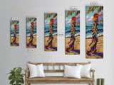 Beach, Rope, Colorful, Tropical, Framed Canvas Print, Nautical Wall Art, Coastal Boho Decor, Beach House Accent, Bright Living Room Art