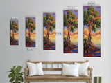 Tree, Roots, Vibrant, Landscape, Framed Canvas Print mystical rainbow tree artwork colorful nature themed office wall art spiritual gift
