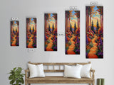 Forest Trail, Autumn Trees, Vibrant Nature Pathway, Fall Wall Art, Whimsical Landscape Style, Entryway Decor, Canvas Print