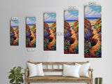 Beach Trail, Colorful Dunes, Coastal Nature Path Art, Vibrant Summer Landscape, Boho Bedroom Decor, Canvas Print