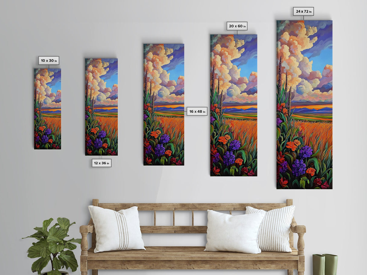 Autumn Field, Golden Wheat, Country Sunset Art, Rustic Farmhouse Decor, Vibrant Fall Colors, Living Room Accent, Canvas Print