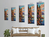 Ocean Cliffside, Pool, Waves, Framed Canvas Print, Tranquil ocean pool wall art, coastal seascape, tropical beach vibes, bathroom decor