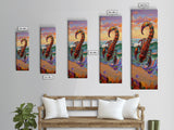 Scorpion Ocean, Sunset, Framed Canvas Print, Bold Coastal Wall Art, Beach Bedroom Decor, Vibrant Nautical Style, Surreal Animal Artwork