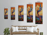 Phoenix Firebird, Sunset, Framed Canvas Print, Vibrant Mythical Wall Art, Boho Spirit Animal Decor, Bold Bedroom Statement Piece
