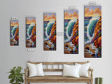 Ocean Wave, Rocks, Canvas Print, Vibrant Coastal Wall Art, Beach Bathroom Art, Nature Inspired, Bold Seascape, Summer Home Decor