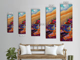 Cup Hibiscus, Coffee, Bold - Framed Canvas Print coffee lover gift, tropical mug painting, breakfast nook decor, colorful boho wall art