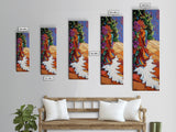 Garden Flowing, Flowers Path, Framed Canvas Print, floral hallway wall art, textured painting, boho botanical decor, whimsical home accent