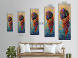 Floating Scarf, Ocean Breeze, Abstract Flow, Framed Canvas Print, colorful surreal art, modern boho wall décor, bedroom artistic nook