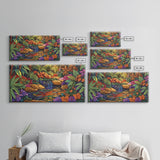 Jungle Waterfall, Floral, Vivid, Canvas Print, Botanical Wall Art, Tropical Home Decor, Boho Jungle Artwork, Bathroom Accent Piece