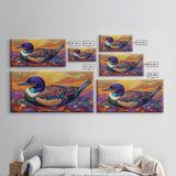 Vibrant Bird, Nature, Painting, Framed Canvas Print wildlife lover gift, boho bird wall art, hallway decor, tropical kitchen wall art