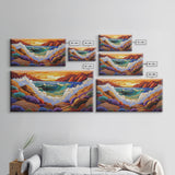 Wave Crash, Sunset Coast, Rocky Horizon, Canvas Print, Dramatic Seascape Wall Art, Ocean Inspired Living Room Art, Study Decor