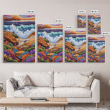 Ocean Rocks, Colorful, Framed Canvas Print, Coastal Sunset Wall Art, Bold Ocean Waves Decor, Living Room Statement Piece, Nature Art Print