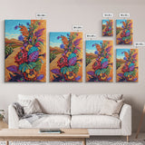 Desert Blooms Roadside, Boho, Framed Canvas Print, Wild Desert Bloom Art, Colorful Flower Canvas, Garden Wall Decor, Southwest Living Room