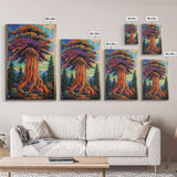 Tree Forest, Fantasy, Nature, Framed Canvas Print, Enchanted Woodland Wall Art, Kids Room or Nature Lover Gift, Boho Forest Decor