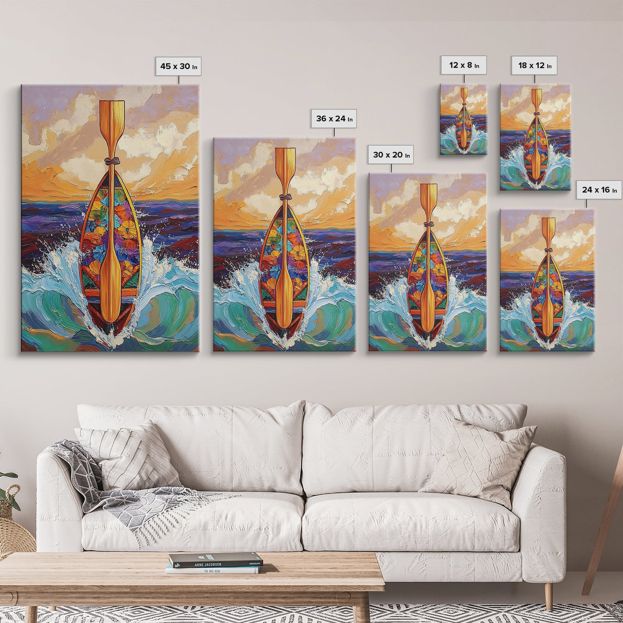Paddle and Waves Art, Surfboard Ocean Print, Tropical Sea Decor, Nautical Wall Vibes, Framed Canvas Print, Beach House Wall Art, surfer style