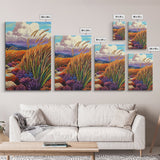 Autumn Prairie, Golden Fields, Windy Wheat, Nature Trail, Framed Canvas Print, Fall Wall Art, rustic farmhouse decor, cozy style
