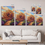 Desert Winds, Autumn Tumbleweed, Nature Path, Wild Colors, Framed Canvas Print, Entryway Wall Art, Fall Rustic Decor, Southwest Art
