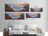 Crashing Waves Painting, Rocky Shoreline View, Sunset Coastal Landscape, Framed Canvas Print, Nautical Art, Living Room Decor