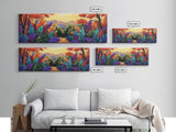 Autumn Forest Path, Colorful Fall Foliage Trail, Vibrant Nature Design, Framed Canvas Print, Cozy Hallway Art, Fall Living Room