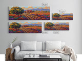 Autumn Farm Fields, Colorful Trees, Rural Home Landscape, Canvas Print, Fall Wall Decor, Country Living Room Wall Art, Impressionist Style