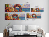 Coastal Wreath Art, Nautical Vibes, Colorful Rope, Framed Canvas Print, Beach House Wall Art, Summer Home Decor, Tropical Boho Art