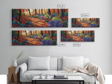Forest Path, Autumn Leaves, Whimsical Foliage, Canvas Print, Fall Living Room Wall Art, Cozy Nature Decor, Warm Seasonal Aesthetic
