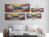 Ocean Power Crash, Colorful Seaside Painting, Bold Wave Art, Framed Canvas Print, Coastal Wall Decor, Beach House Living Room Style