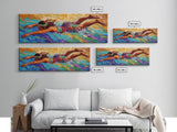 Surfer Girl, Ocean Energy, Tropical Vibes, Boho Style, Canvas Print, Teen Room Wall Art, Coastal Decor, Vibrant Summer Surf Artwork