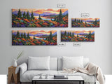 Autumn Mountain Trail, Sunset Path, Nature Landscape, Framed Canvas Print, Cabin Decor, Fall Colors, Living Room Wall Art, Rustic Art