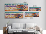 Beach Mug, Coastal Cup, Ocean Waves, Canvas Print, Beach Kitchen Art, Tropical Vibe, Boho Beach House, Nautical Wall Decor