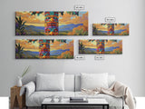 Totem Pole Art, Southwest Style, Desert Sky, Framed Canvas Print, Native Inspired, Living Room Wall Art, Cultural Landscape