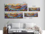Coastal Cargo Ship, Vibrant Ocean Painting, Nautical Decor, Container Ship Art, Canvas Print, Modern Seascape, Office Wall Art, Boho Art
