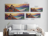 Eagle Nest Painting, Coastal Wildlife Scene, Framed Canvas Print, Ocean View Wall Art, Nature Lover Decor, Office or Living Room