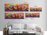 Abstract Coral, Ocean Fantasy, Vibrant Texture, Sunset Skies, Canvas Print, Coastal Wall Art, Beach Decor, Living Room Statement Art